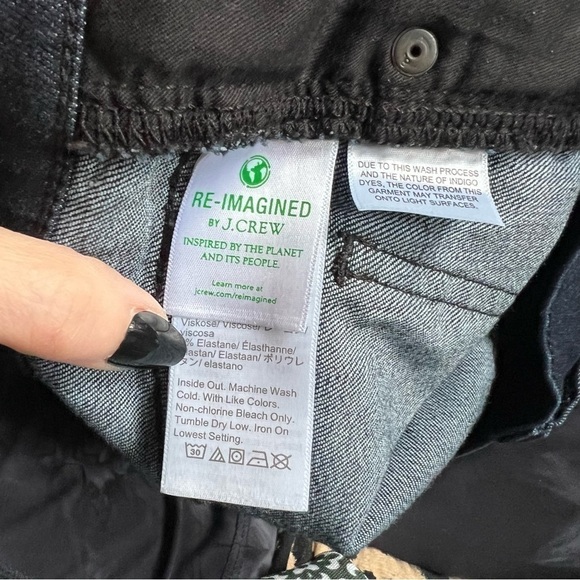 J. Crew Outlet:  Dark Denim Button Up High Rise Crop Flair Jeans Size 25 - Picture 11 of 13